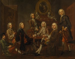 Portrait of a Group of Gentlemen, with the Artist by Francis Hayman